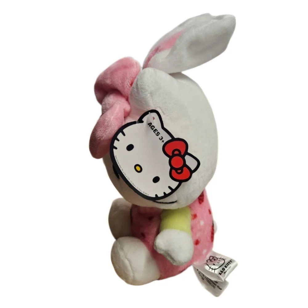Hello Kitty By Sanrio 2023 Bunny Ears Strawberry Print Plush NWT Spring Easter